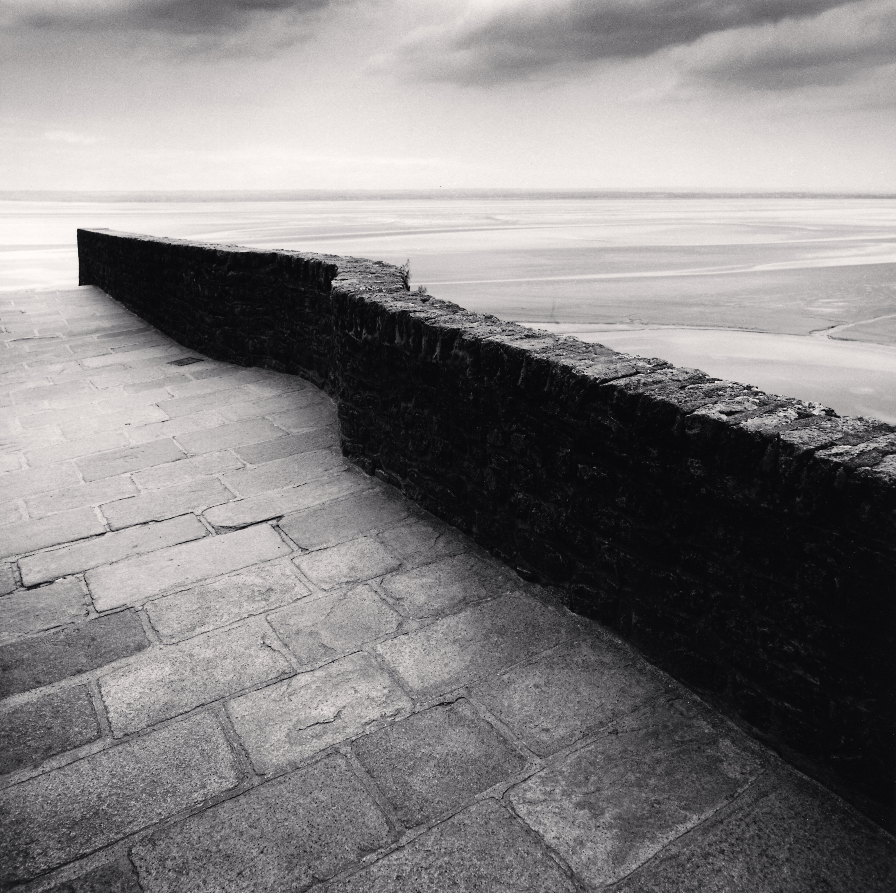 Winding Wall, Mont St. Michel, France.