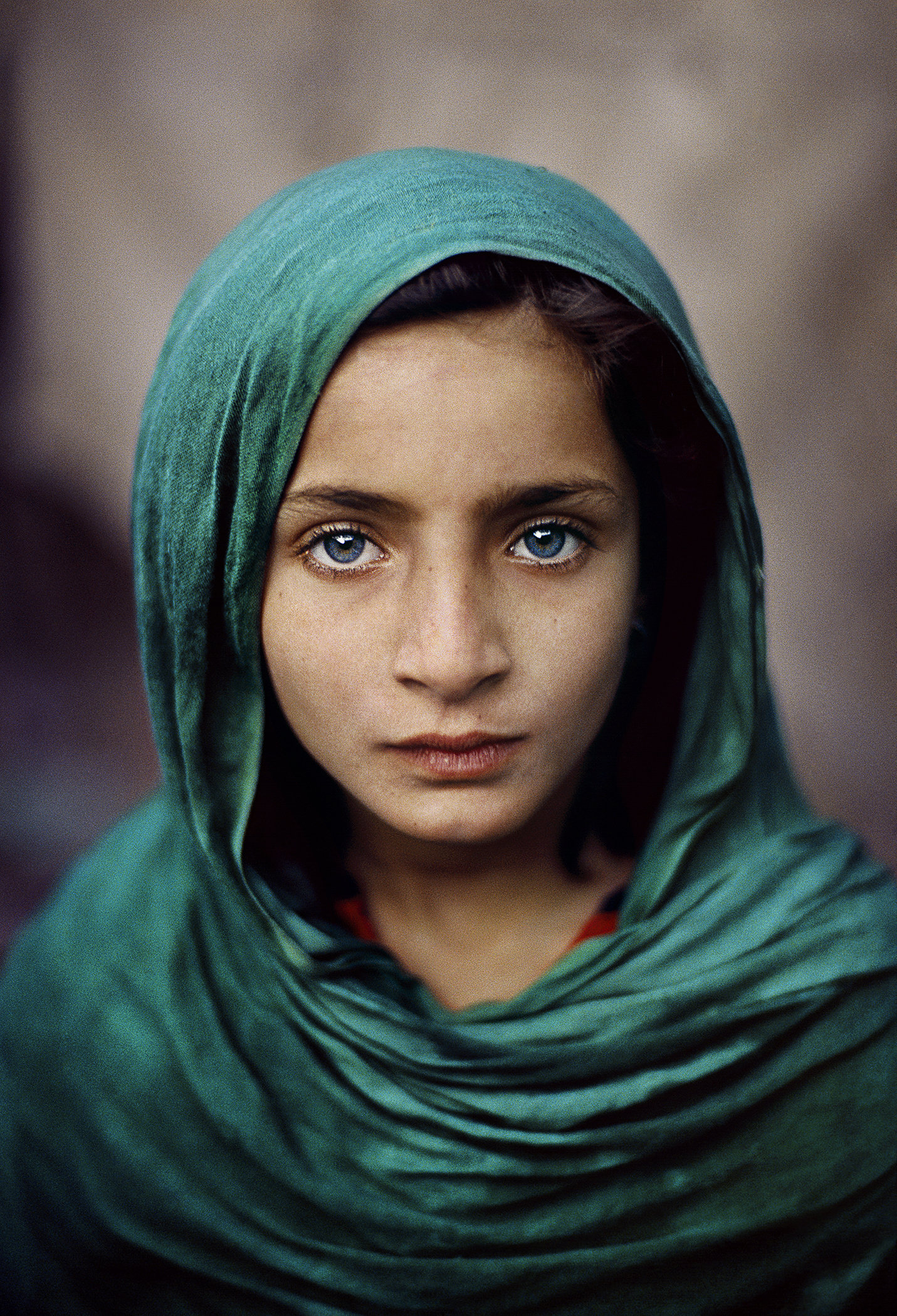 Afghan Girl with Green Shawl