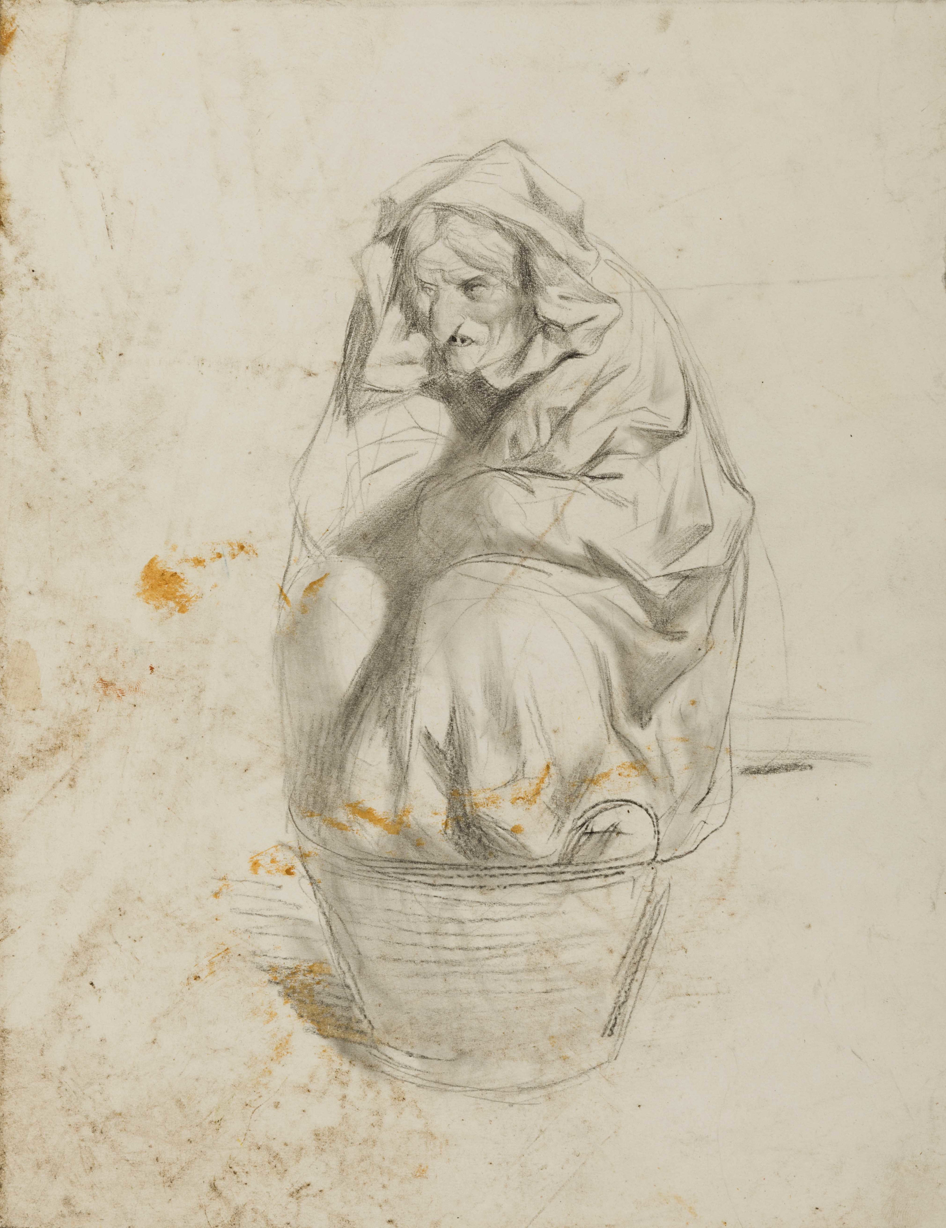 Gustave Doré — Study of a woman soaking her tired limbs