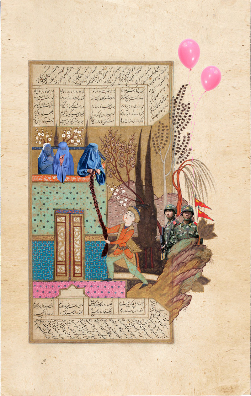 Rudaba Makes a Ladder of Her Tresses for Zal — Shadi Rezaei