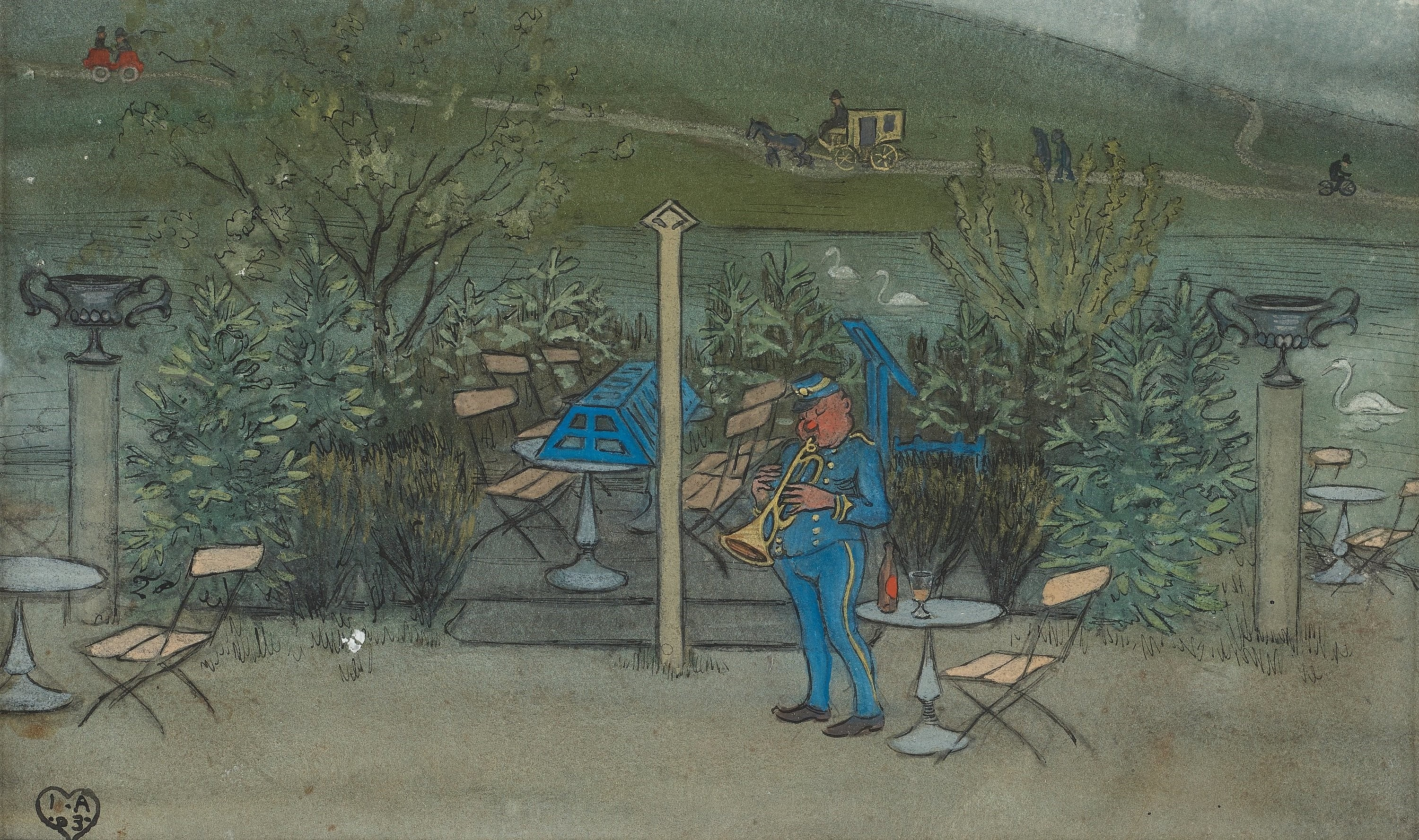 Ivar Arosenius — Orchestra (Orkester, Slottsskogen), 1903