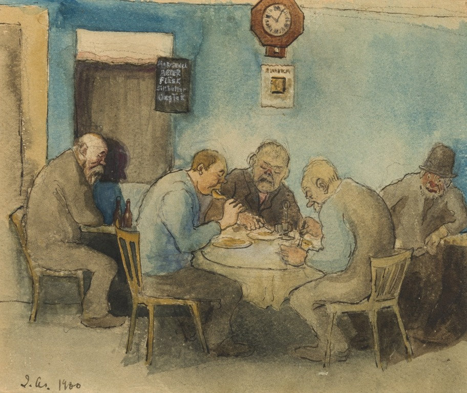 Ivar Arosenius — Beer hall (Ölkafféet), 1900