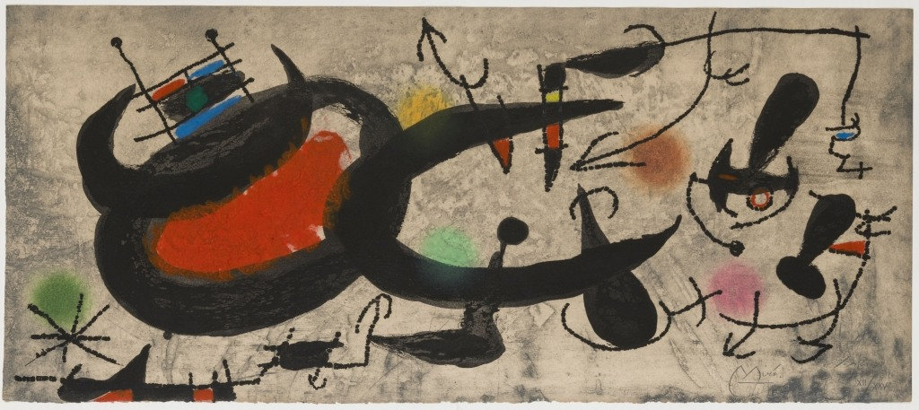 Joan Miró — L'Oiseau solaire, l'oiseau lunaire, étincelles (The Solar Bird, the Lunar Bird, Sparks), 1967
