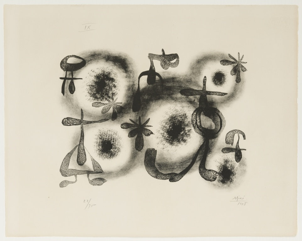 Joan Miró — Plate 9 from Treize lithographies, 1948