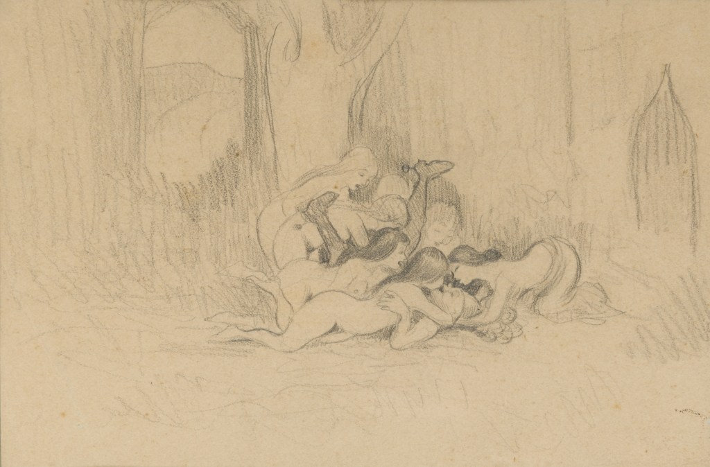 Ivar Arosenius — Study for A tale of love in six tableaux (En Kärlekssaga i sex tablån), 1906-7