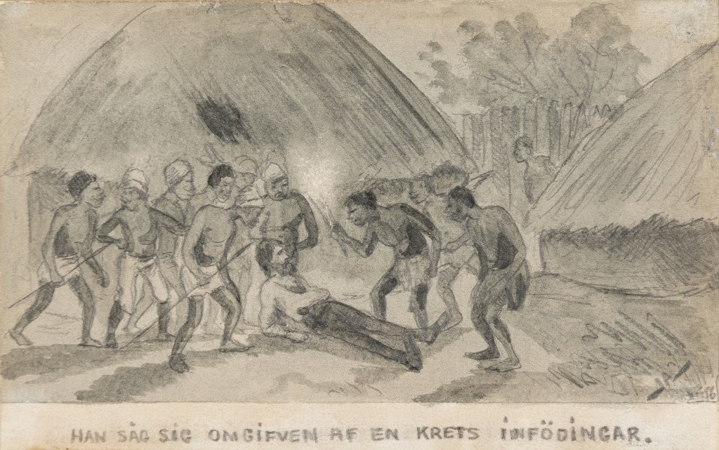 Ivar Arosenius — An illustration of Robinson Crusoe, circa 1890