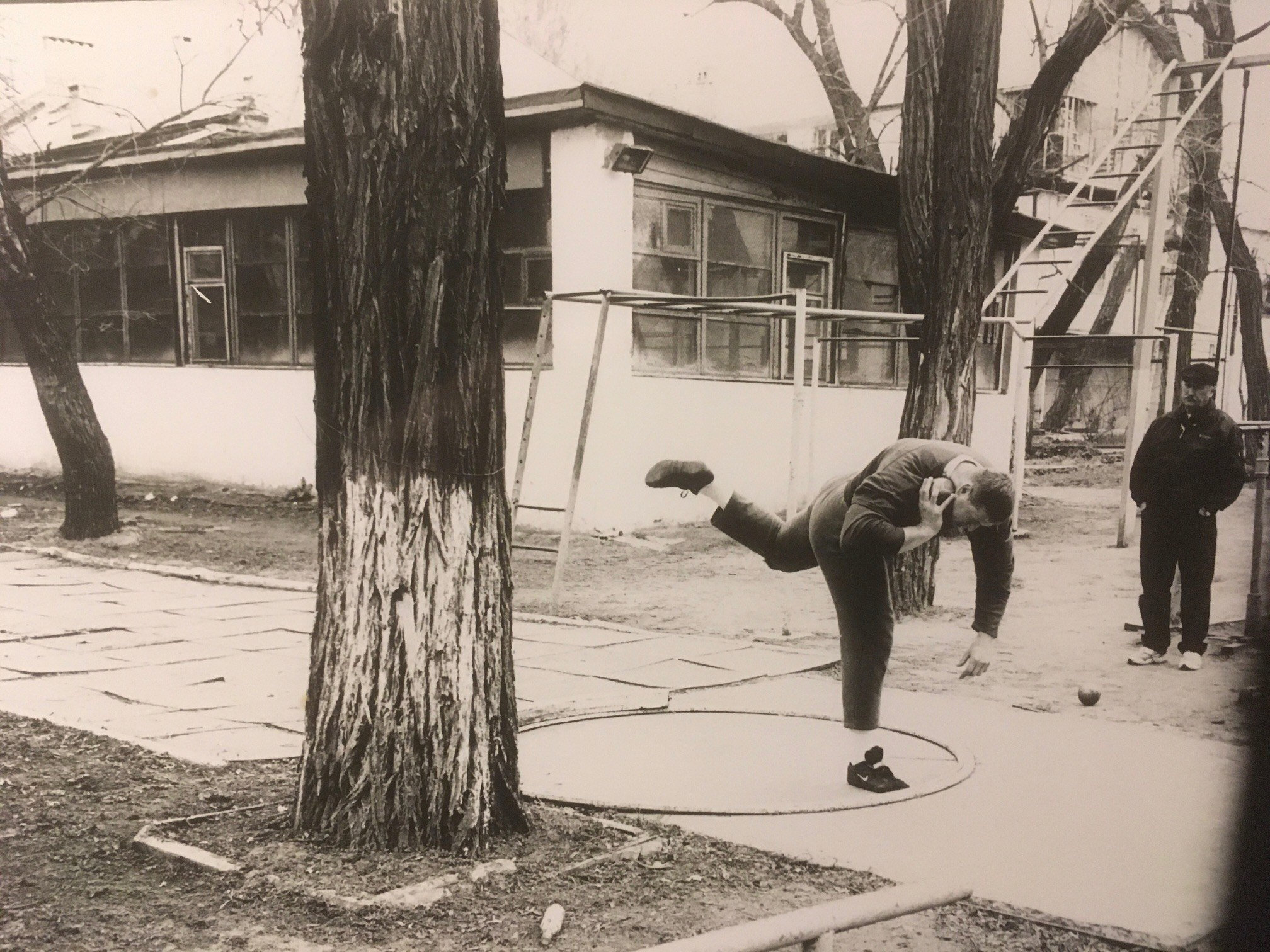 Yuriy Bilinoh, Ukrainian Shot Putter, outside Stadion Dynamo, near Frantsuz'ky Blvd /Prospekt Gagarina, 17th April 2003 — Nicholas Hopkins