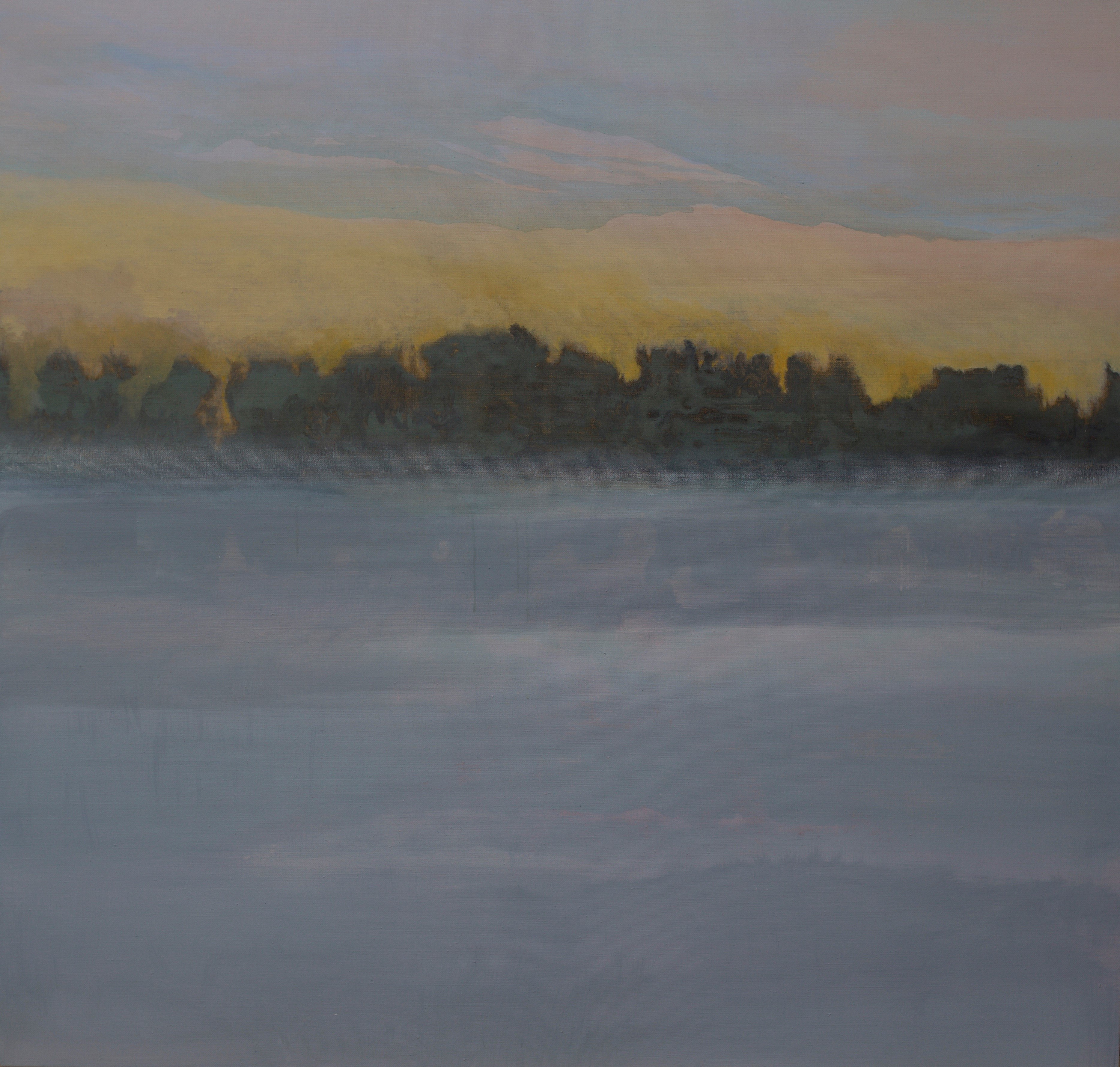 Winter scene at dusk — Herman Lohe